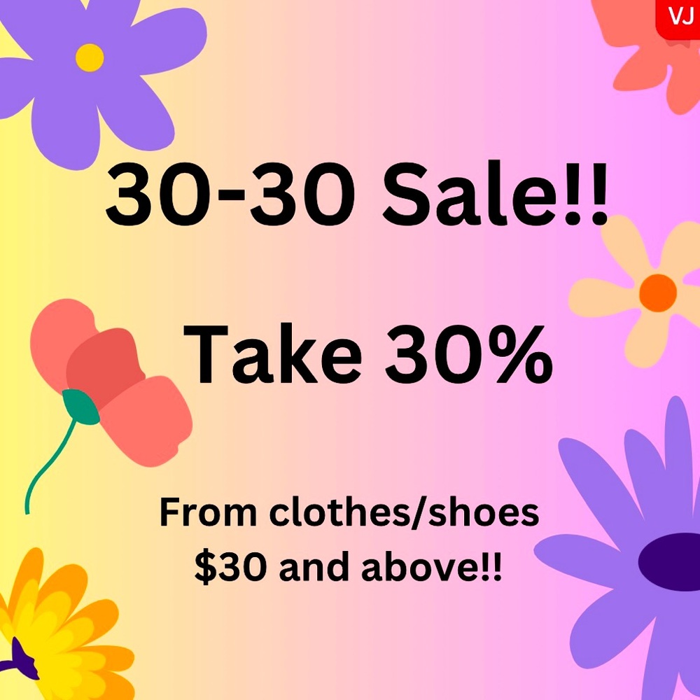 💕It’s a 30-30 Sale💕